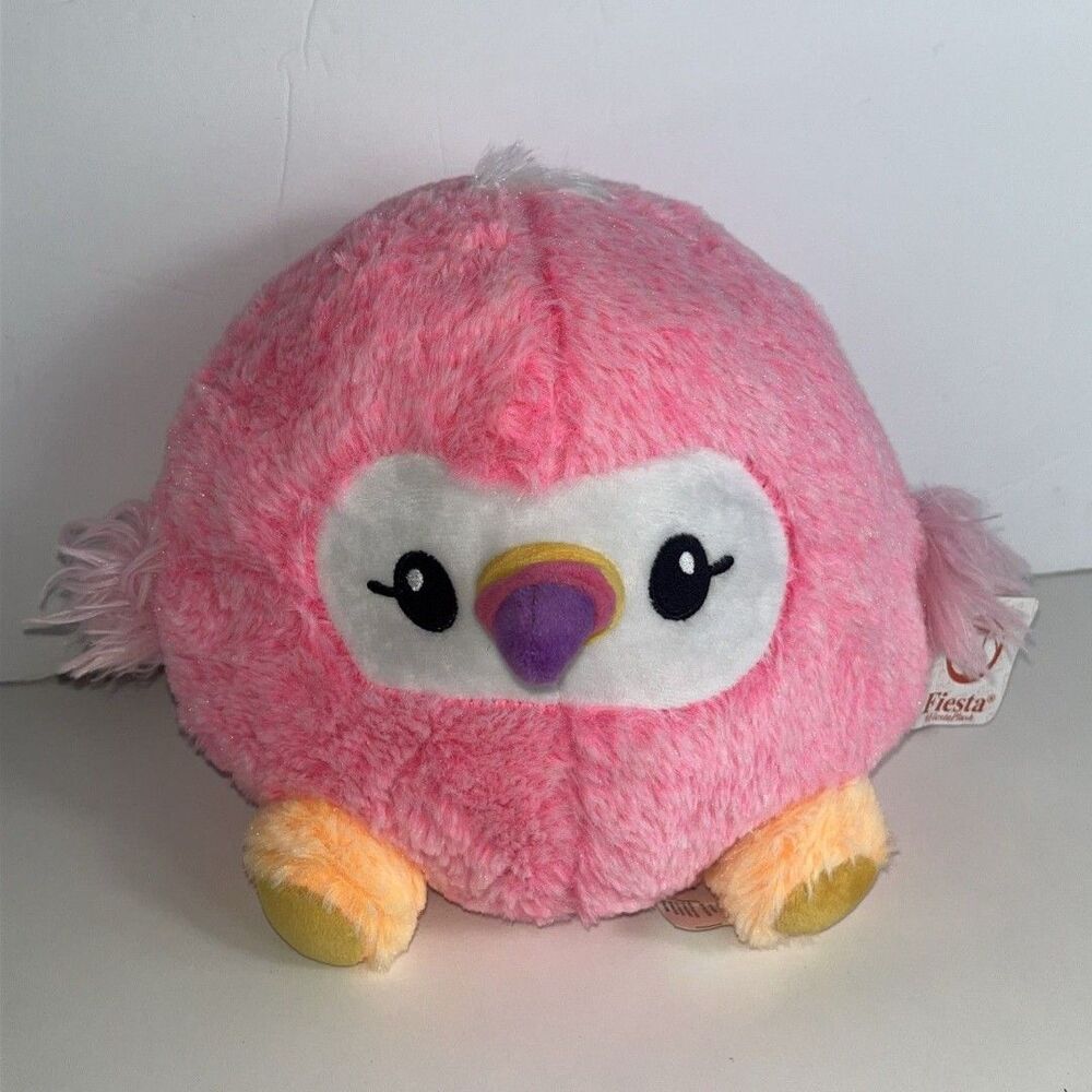 Fiesta CB Cutie Beans Gumballs Claire Flamingo Pink Round Plush Stuffed Animal